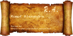 Rumpf Alexandra névjegykártya